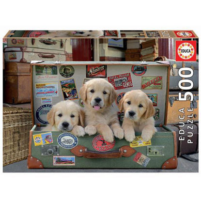 educ17645-puzzle-cachorros-en-el-equipaje-500pz-17645