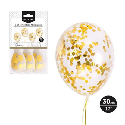 maxi1121121-globo-latex-confetti-foil-oro-metalizado-30cm-3u-