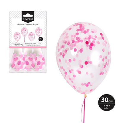 maxi1121126-globo-latex-confetti-papel-rosa-pastel-30cm-3u-