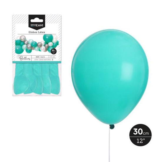 maxi1121013-globo-mint-30cm-latex-10u-