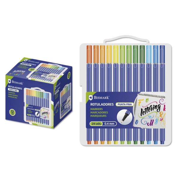 ROTULADORES LETTERING BISMARK 12 COLORES