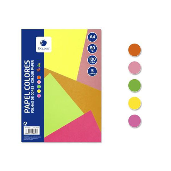poes328358-papel-colores-5-col-neon-a4-100h-80gr