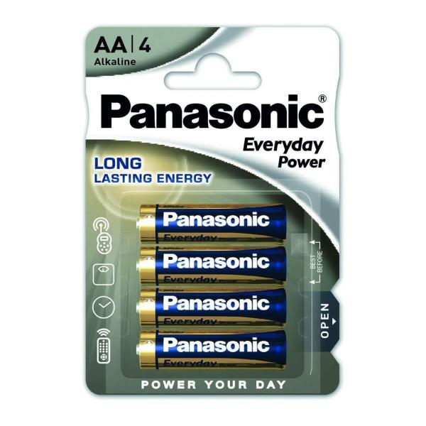 PILA ALCALINA 4U. AA LR6 EVERYDAY POWER PANASONIC LR6EP al por