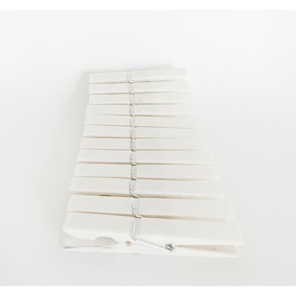 PINZA ROPA BLANCA 12U. PLASTICO 9,5X1,2CM al por Mayor ≫ Plasticosur