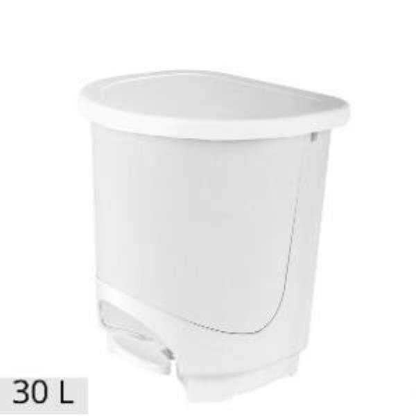 Papelera pedal blanca 30L