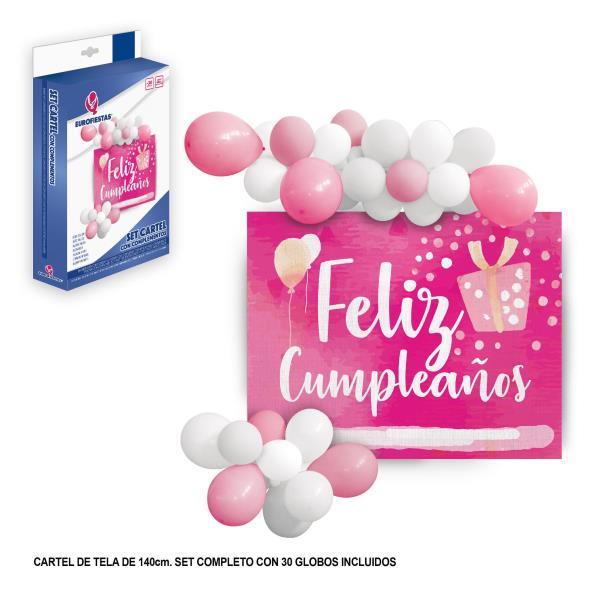 Conjunto de pegatinas de feliz cumpleaños con carteles