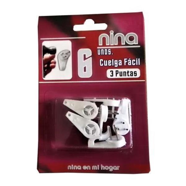 CUELGA FACIL 3 PUNTAS 6U. 3CM 1800/004 al por Mayor ≫ Plasticosur