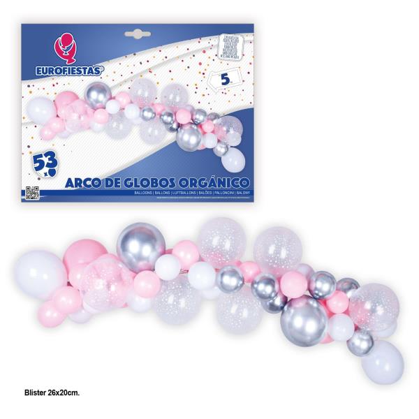 GLOBO ORGANICO ARCO ROSA/PLATA 53U. GLOBOS HASTA 5M al por Mayor ≫  Plasticosur