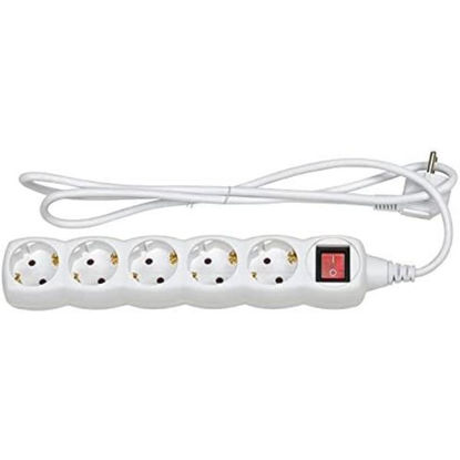 Base de enchufes multiples con interruptor blanca con cable 15 m - Madriferr