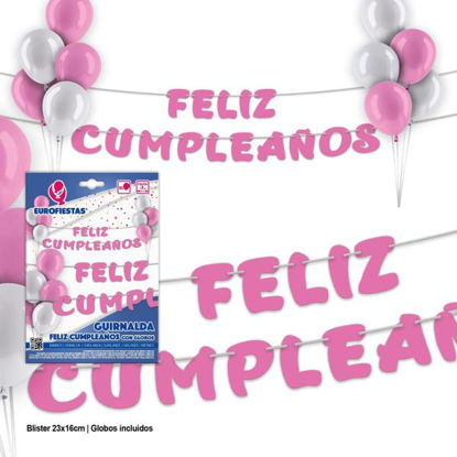 GUIRNALDA PAPEL FELIZ CUMPLEAÑOS CELESTE ≫ Plasticosur