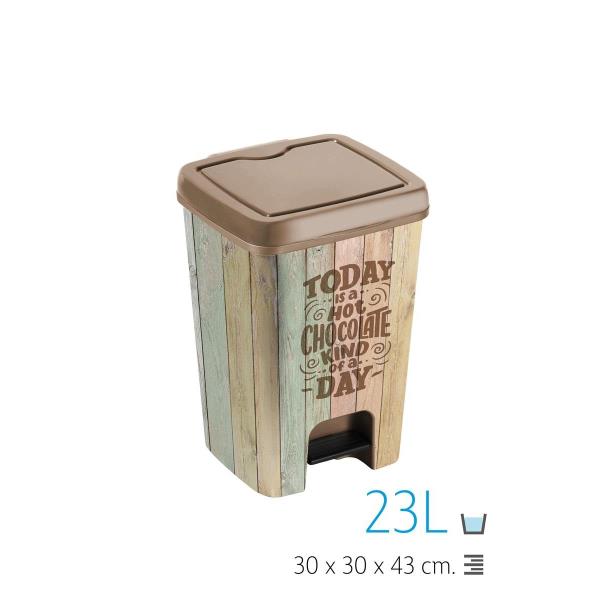 CUBO BASURA C/PEDAL 23L CHOCOLATE al por Mayor ≫ Plasticosur