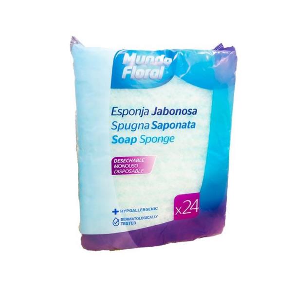 ESPONJA JABONOSA MUNDO FLORAL 24U. al por Mayor ≫ Plasticosur