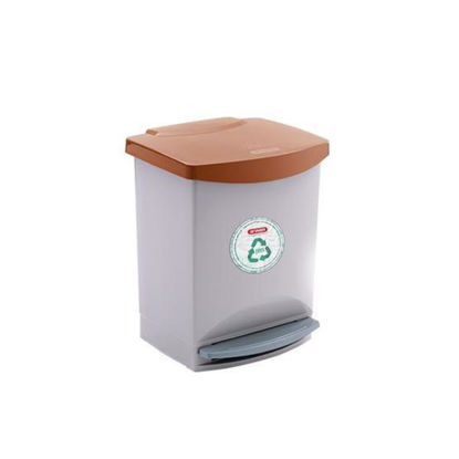 CUBO BASURA RECICLAJE C/TAPA C/PEDAL 25LTR PLASTICO/METAL CURVER