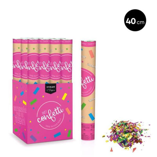 CAÑON CONFETTI METALIZADO 40CM COLORES SDOS ≫ Plasticosur
