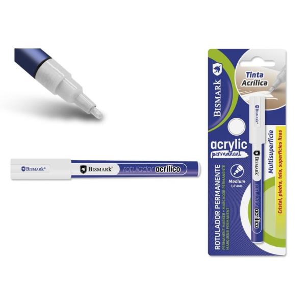 ROTULADOR PERMANENTE TINTA ACRILICA BLANCO 1,8MM al por Mayor ≫ Plasticosur