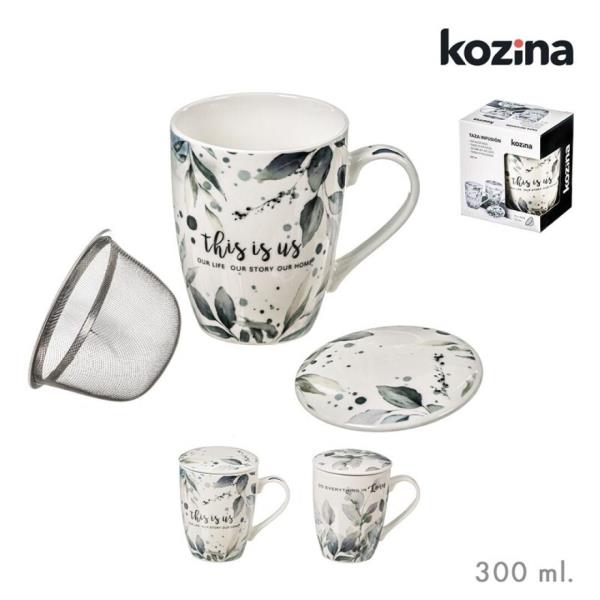 TAZA INFUSION C/FILTRO 300ML HOJAS STDO 2 MODELOS al por Mayor ≫ Plasticosur