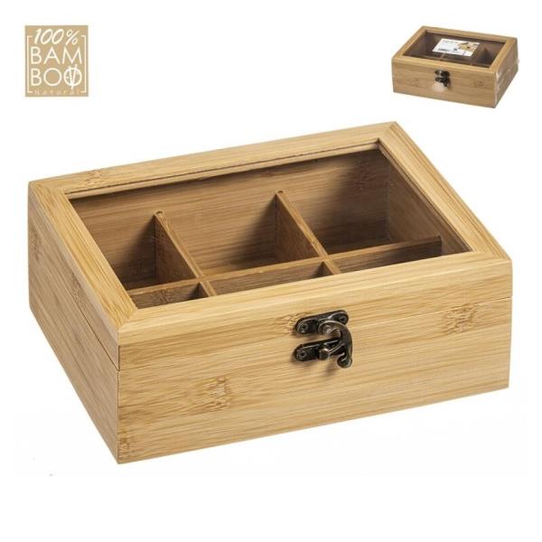 Caja de clasificación de madera - 6 compartimentos