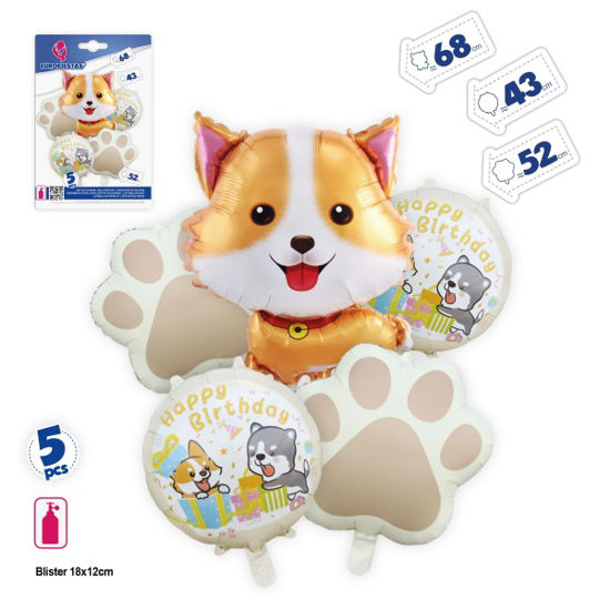 fies17628-globo-5pz-foil-perro-68cm