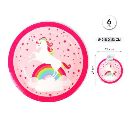 tila59193-plato-23cm-unicorn-rainbo