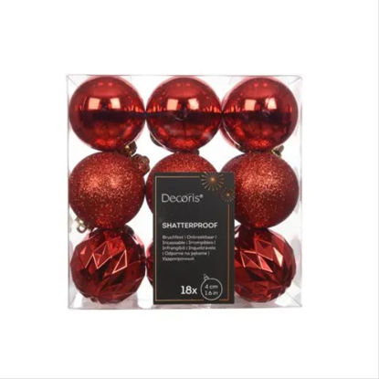 kaem23977-bola-navidad-4cm-rojo-18u